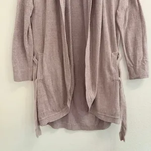 Barefoot Dreams CozyChic Ultra Lite Belted Cardigan Robe Taupe Size Small- Soft thumbnail 4