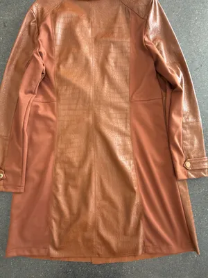Marc New York by Andrew Marc Brown Croc-Embossed Open-Front Drape Jacket L thumbnail 4