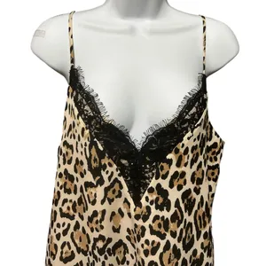 Y2K Socialite Women Babydoll Cami‎ Top L Animal Print Lingerie Lined Lace Trim thumbnail 7