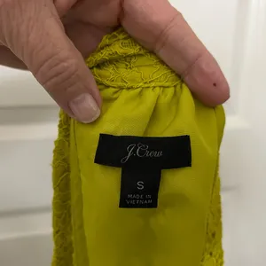 J. Crew Chartreuse Lace Halter Tie Neck Blouse Size S thumbnail 3