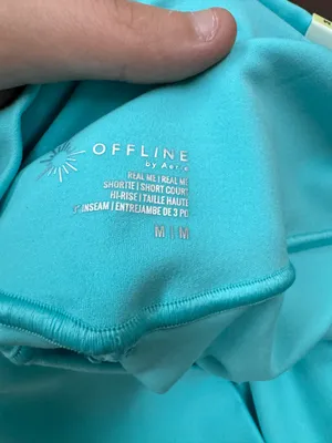 NWT Offline by Aerie Light Blue Hi-Rise Shortie Shorts Size Medium thumbnail 5