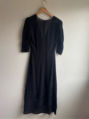 Ginny Black V-Neck Midi Dress thumbnail 8
