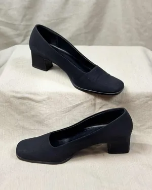 Aerosoles Heels Womens 8B Slip On Square Toe Loafer Pumps Black Fabric thumbnail 2