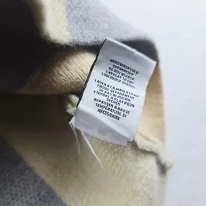 OAT New York Striped Knit Cardigan Sweater Pockets Cream Gray Women's‎ Large thumbnail 6