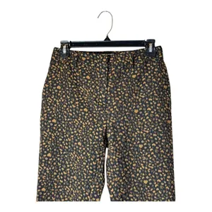Allen Schwartz Pants Women 0 Black Brown Animal Print Split Hem Flare Trousers‎ thumbnail 3