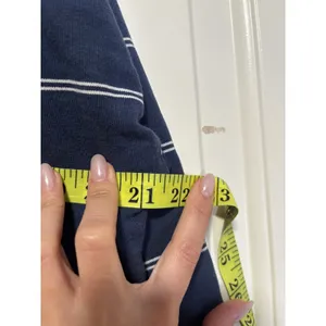 Nike Navy and White Striped Crop Long Sleeve Shirt S thumbnail 4