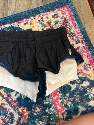 Free people movement Women’s Black Layered Athletic Shorts with Blue Trim thumbnail 4