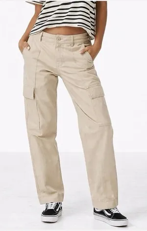 Abercrombie & Fitch Cargo Pants‎ Womens Size 8 Tan Khaki Utility Straight Leg thumbnail 1