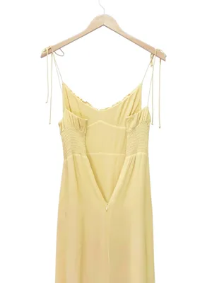 Reformation Embry Midi Dress Size 0 Sunshine Yellow Tie Strap Ruffle Hem thumbnail 7