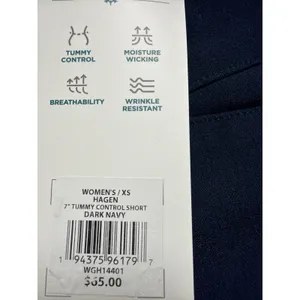 Lady Hagen Womens 7 Inch Tummy Control‎ Golf Shorts Dark Navy WGH14401 XS NEW thumbnail 3