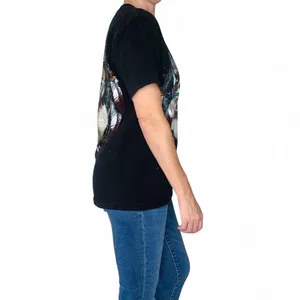 Rock Chang Unisex Cat Feather Dreamcatcher Tribal Graphic Tee thumbnail 3