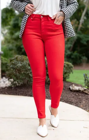 The Limited Denim Red 678 Skinny Jeans Sz 2 thumbnail 1