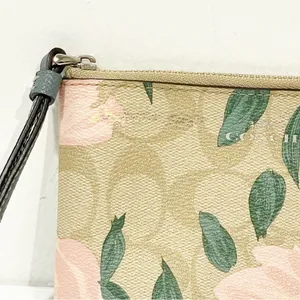 Coach Canvas Wristlet Wallet With Floral Print‎ And Signature Logo thumbnail 2