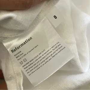 Reformation Linen Dress marseilles mini womens White (size 8) resortwear party thumbnail 6