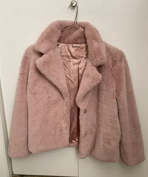 JouJou Pink Fur Jacket Size L thumbnail 1