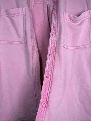 Aerie Lumber Jane Pink Terry Cloth Cotton Button Up Shacket - Size S thumbnail 8