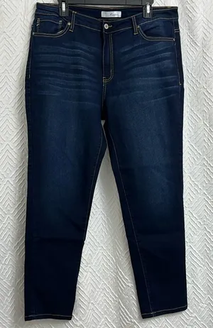 KanCan Women’s Stretch High Rise‎ Dark Wash Skinny Straight Jeans Size XL thumbnail 1