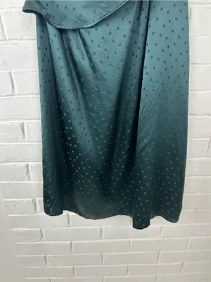 NWT Madewell Green Silk Polka Dot One Shoulder Dress Size 4 thumbnail 5