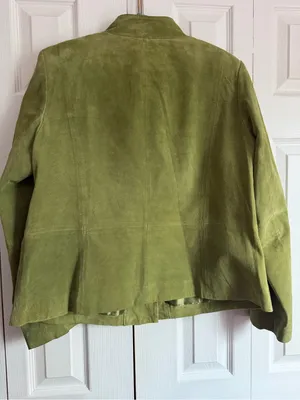 Olive green women’s Alfani moto leather jacket size 1X thumbnail 7