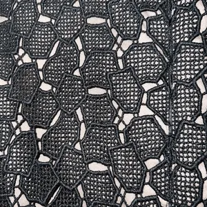 DIANE VON FURSTENBERG Black & Tan Delian Crochet Pebble Lace Peplum‎ Dress EUC 6 thumbnail 8