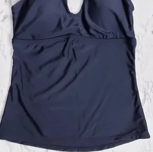 Island Waves Swim Tankini Moorea Adjustable Keyhole Halter Top Black Size 8 thumbnail 5