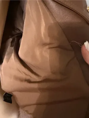 Brown Faux Fur Jacket with Leather Trim - Women's Coat thumbnail 4