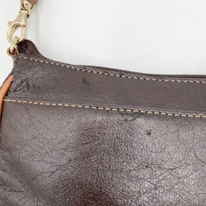 Vintage Nine West Y2K Mini Shoulder Bag Purse Deep Brown Faux Leather Retro 2000 thumbnail 7