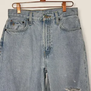 etica devon crop wide leg light wash jeans| sz 25 raw hem eco denim thumbnail 5