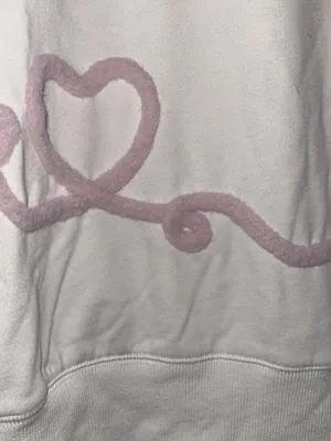 Peach Love California White Sweatshirt with Pink Heart Accents thumbnail 3