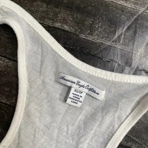 Y2k American Eagle Creme Tank Blouse Lace Trim Racerback Boho Cottage Summer thumbnail 5