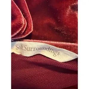Soft Surroundings Velvet Faux Wrap Top Blouse M boho whimsigoth grunge‎ burgundy thumbnail 5
