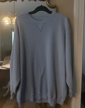 Aerie Women’s Baby Blue Waffle Knit Crew thumbnail 1