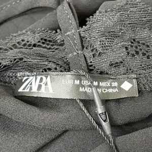 ZARA Black Open Back Semi-Sheer Bodysuit Lingerie Size Medium NEW w TAGS thumbnail 6