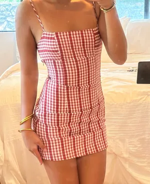 RSQ  Red Gingham Corset Mini Sundress thumbnail 1