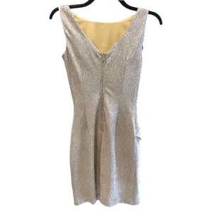 Hailey Logan Cocktail Dress‎ Gold Metallic Ruffle Party Women XS thumbnail 4
