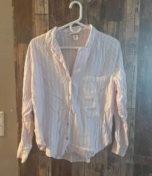 Cream Long Sleeve Button Down Shirt (109) thumbnail 1