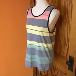 Hang Ten Striped Tank Top Medium Surfer Beach Y2K Skate Cali Casual Tank thumbnail 6