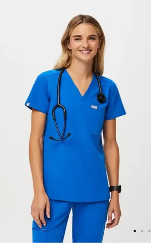 Figs Catarina one pocket scrub top royal blue medium thumbnail 1