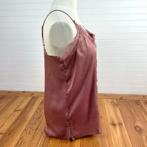 Oddi Satin Sleeveless Lace Camisole Tank Top Mauve Women Plus Size 2X NWT Woven thumbnail 6
