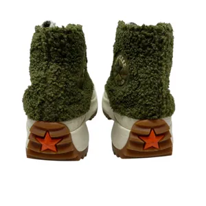 Converse Run Star Hike‎ High Sherpa Platform Sneakers Green Faux Fur Size US 8.5 thumbnail 7