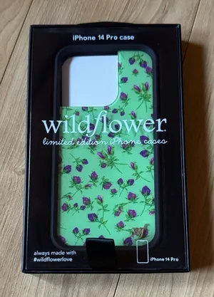 Wildflowers Vibrant Green and Purple Floral iPhone 14 Pro Case thumbnail 1