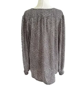 Monday Fun Purple Ivory Amiyah Stitch Fix Floral Blouse Women Medium NWT | 70-10 thumbnail 2