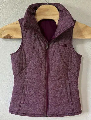 The North Face Women's‎ Medium Pseudio Puffer Vest Quilted Full Zip Purple thumbnail 1