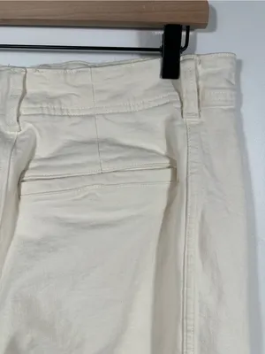 Madewell‎ Tapered Denim Trousers 32 Vintage Ivory High Rise Jeans NS363 $148 thumbnail 9