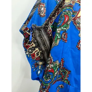 Missguided Mini Twist‎ Tie Dress Womens Sz 6 Blue Paisley Vacation Resort Cruise thumbnail 12