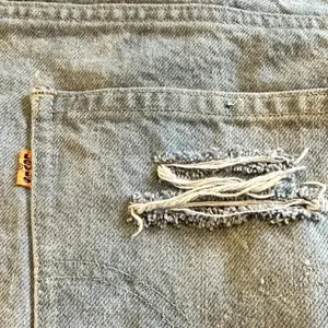 VTG Orange Tag Levi’s Denim Cutoff Shorts 35” Waist Relaxed Western Grunge thumbnail 3