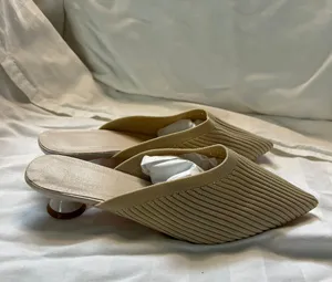 Kitten Heel Summer Mule Slide Color Sand Size 40 Tan thumbnail 6