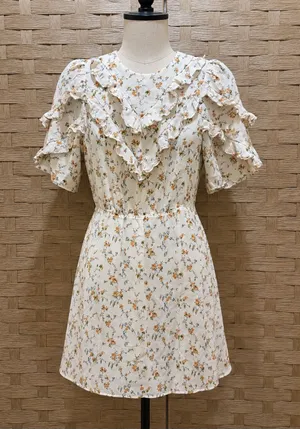 Reformation Floral Ruffle Mini Dress Cottagecore Boho Romantic Vintage Style 2 thumbnail 1