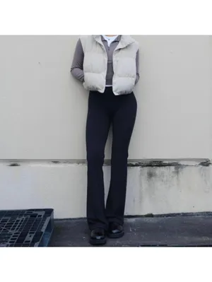 Uniqlo AIRism Soft Ribbed Flare Leggings Black XS thumbnail 9