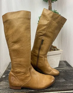 Frye Tan Leather Knee High Boots 7.5 thumbnail 1